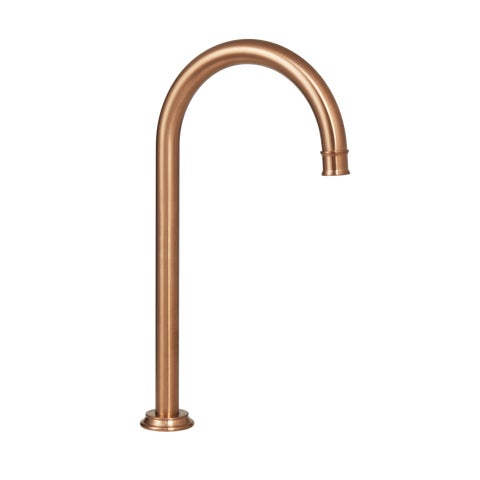 Kingsley - Gooseneck Swivel Bench Mounted Spout - Brushed Copper