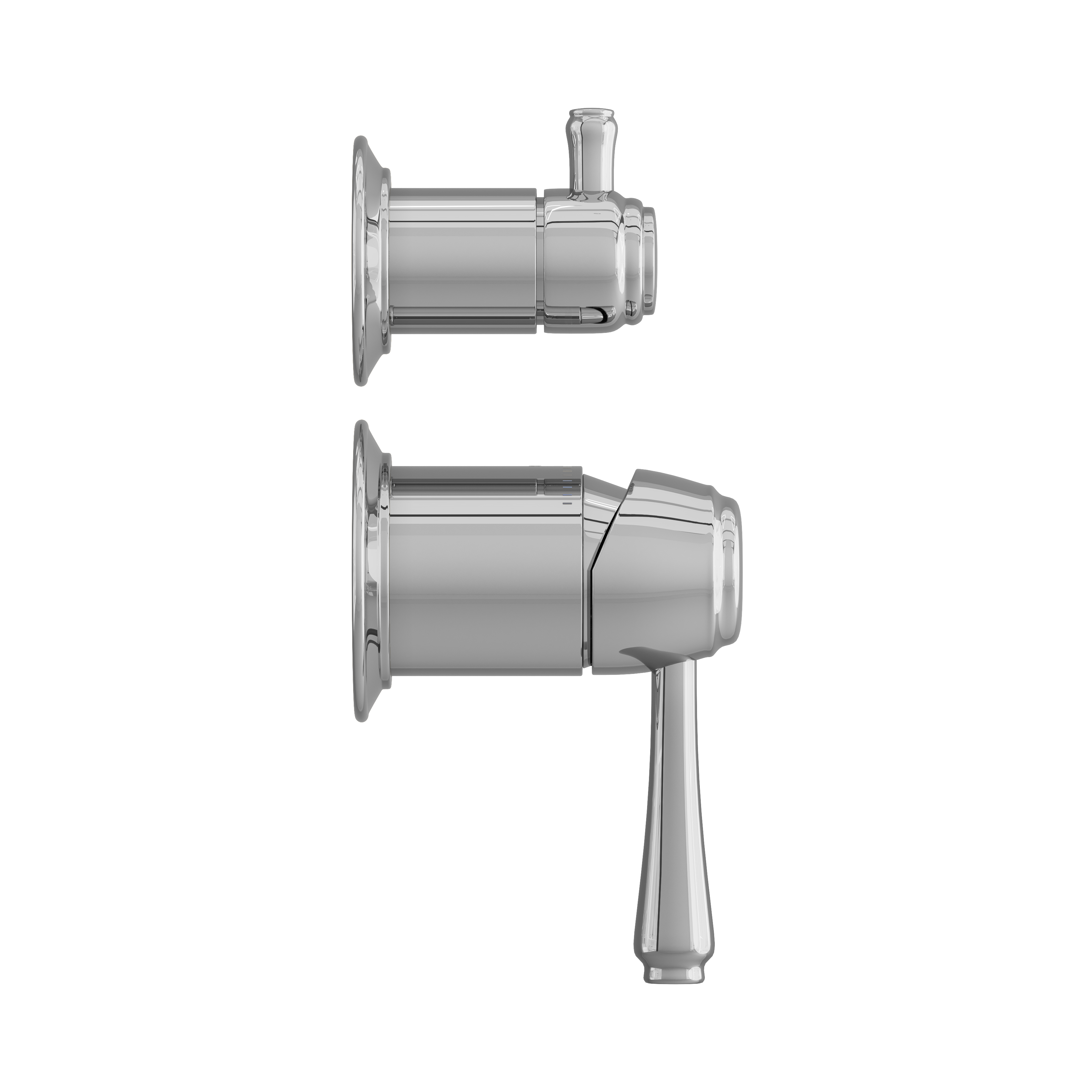 Kingsley Thermostatic 2-Way   3-Way Diverter Stock Render SideView PSS