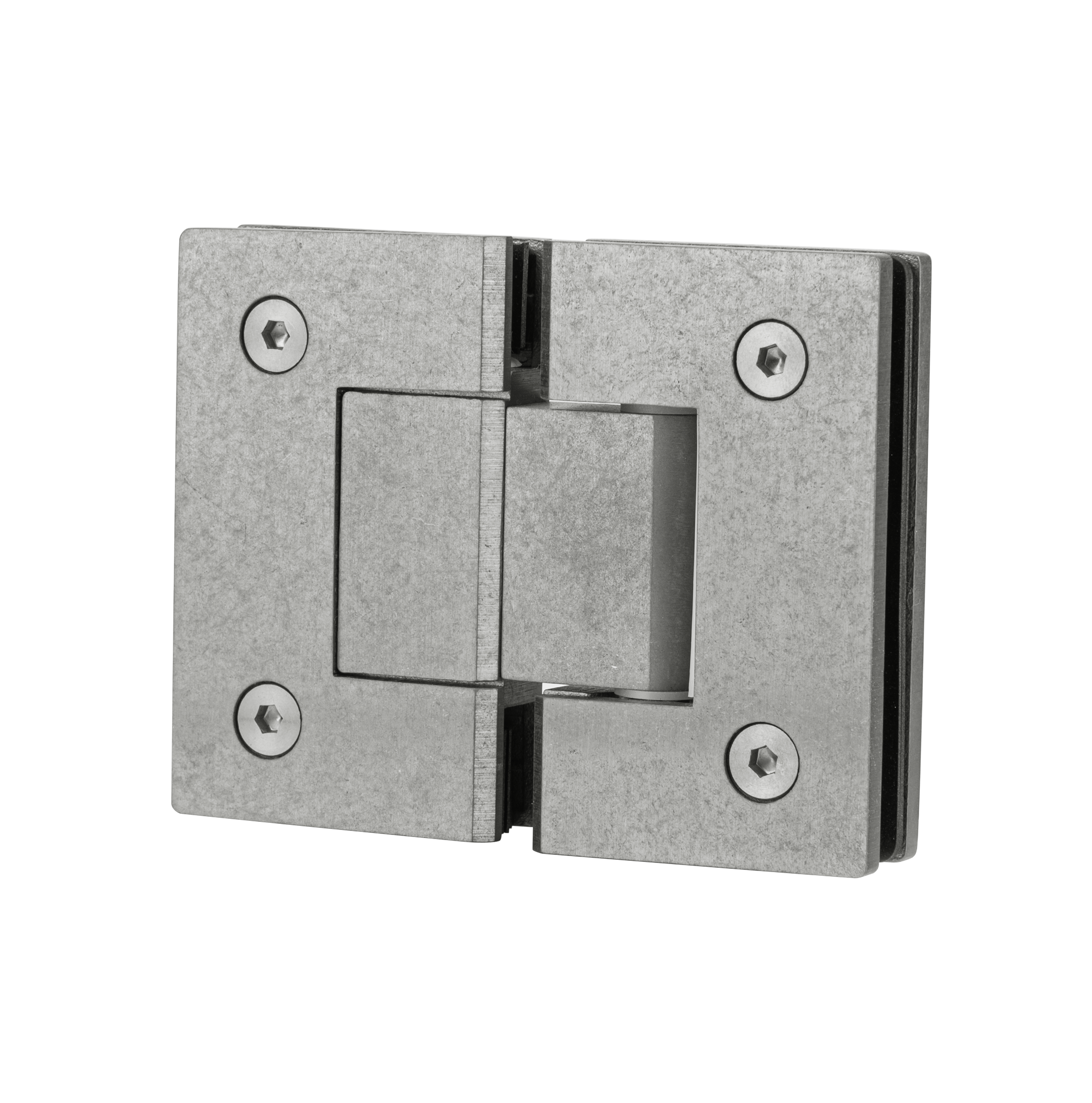 17664-Kenzie%20Glass%20to%20Glass%20Hinge Back Tumbled%20Steel