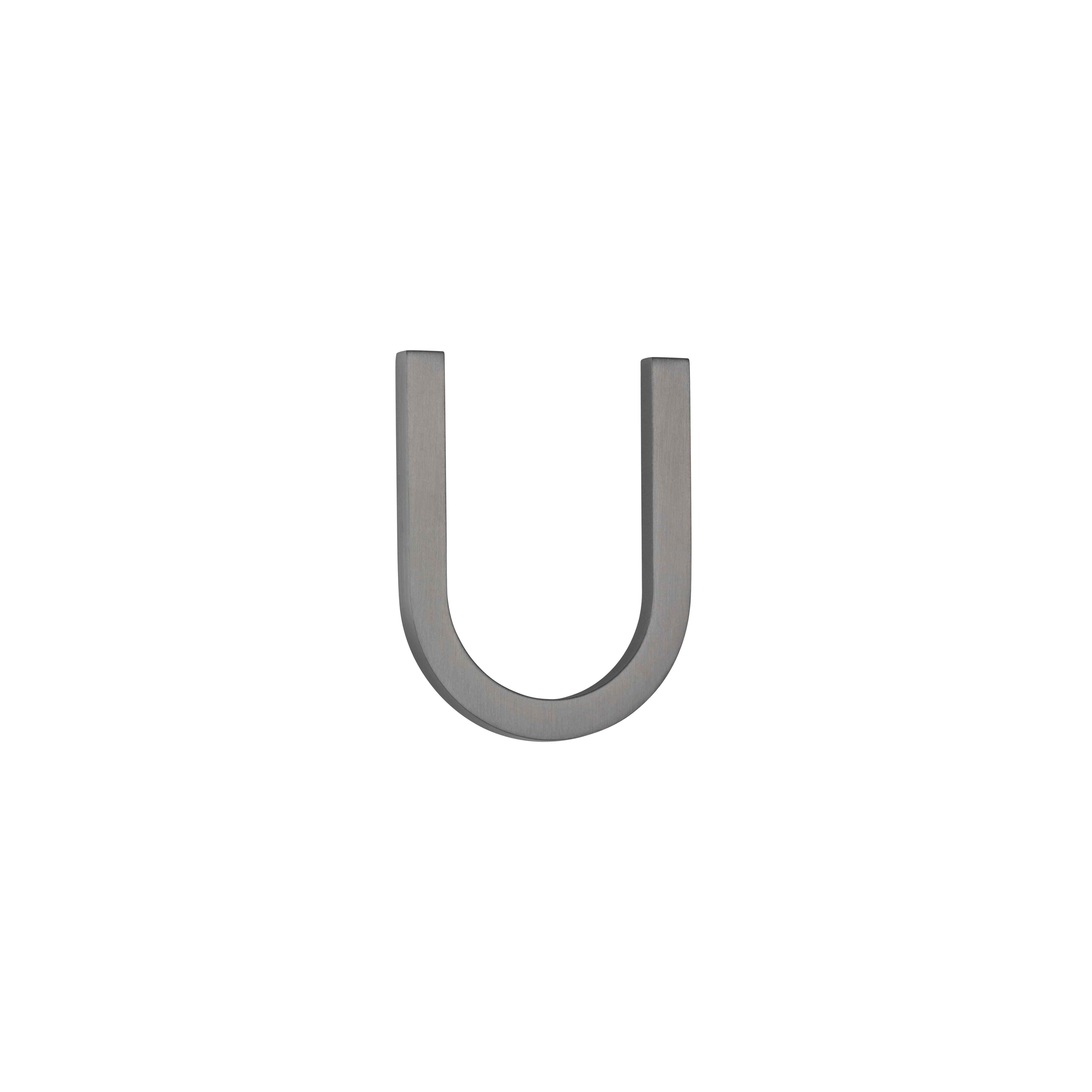 U Letter - 60mm - Brushed Gunmetal