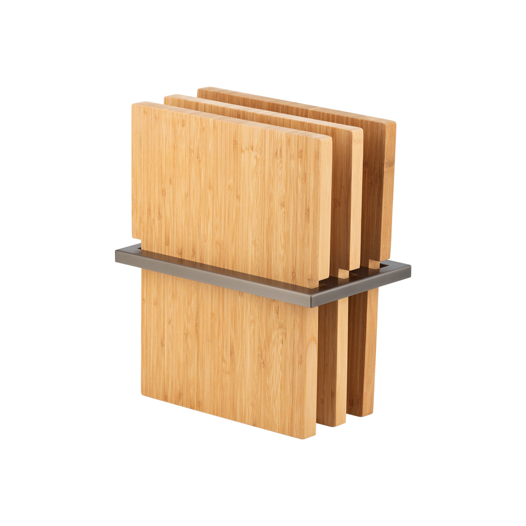 (D)3-Piece Chopping Board Set - Entertainer Series - Brushed Gunmetal