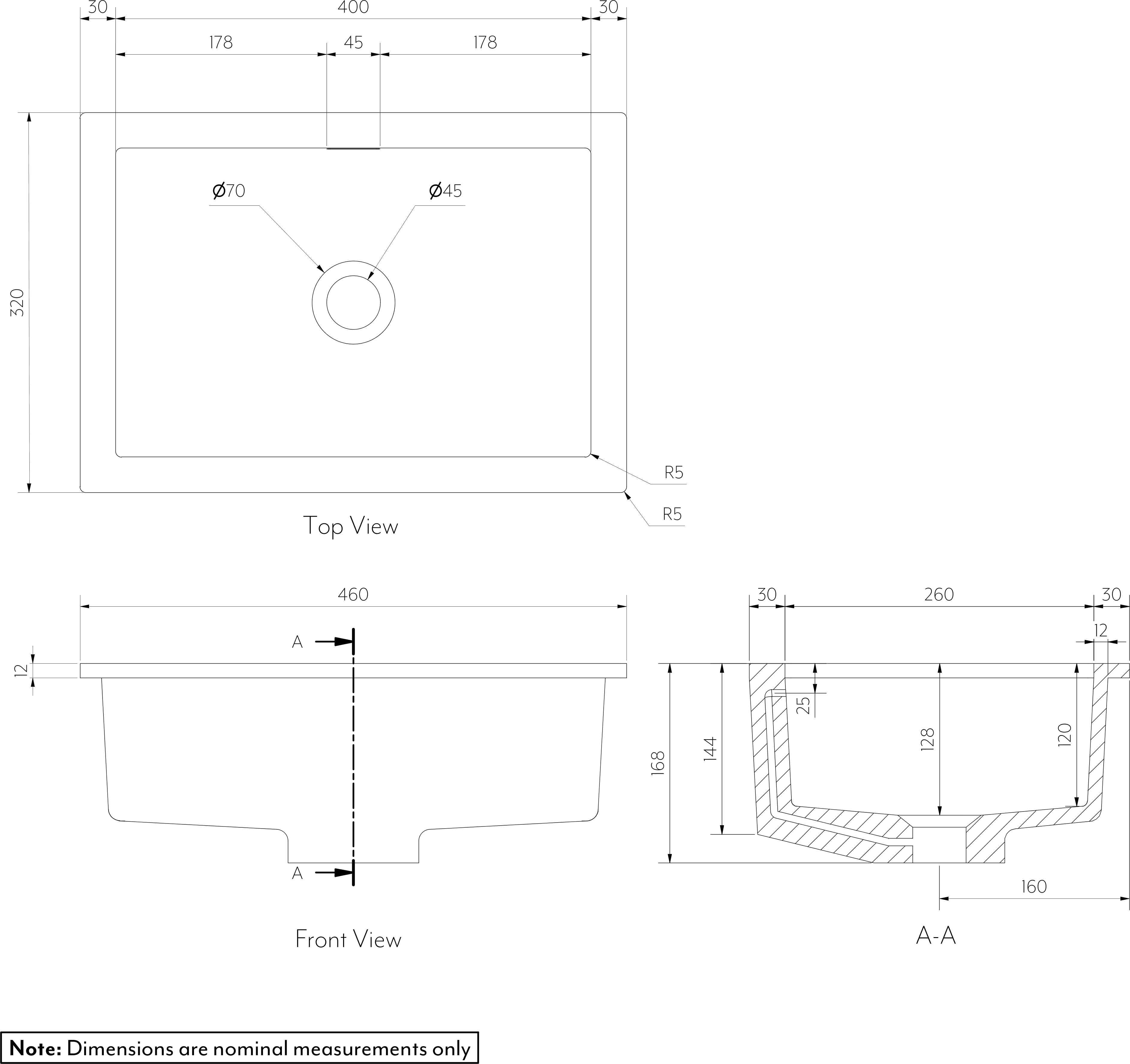 ZURI UnderMount Basin-Rectangle SPEC