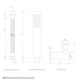 Rounded Rectangle Hand Shower Set - SPEC