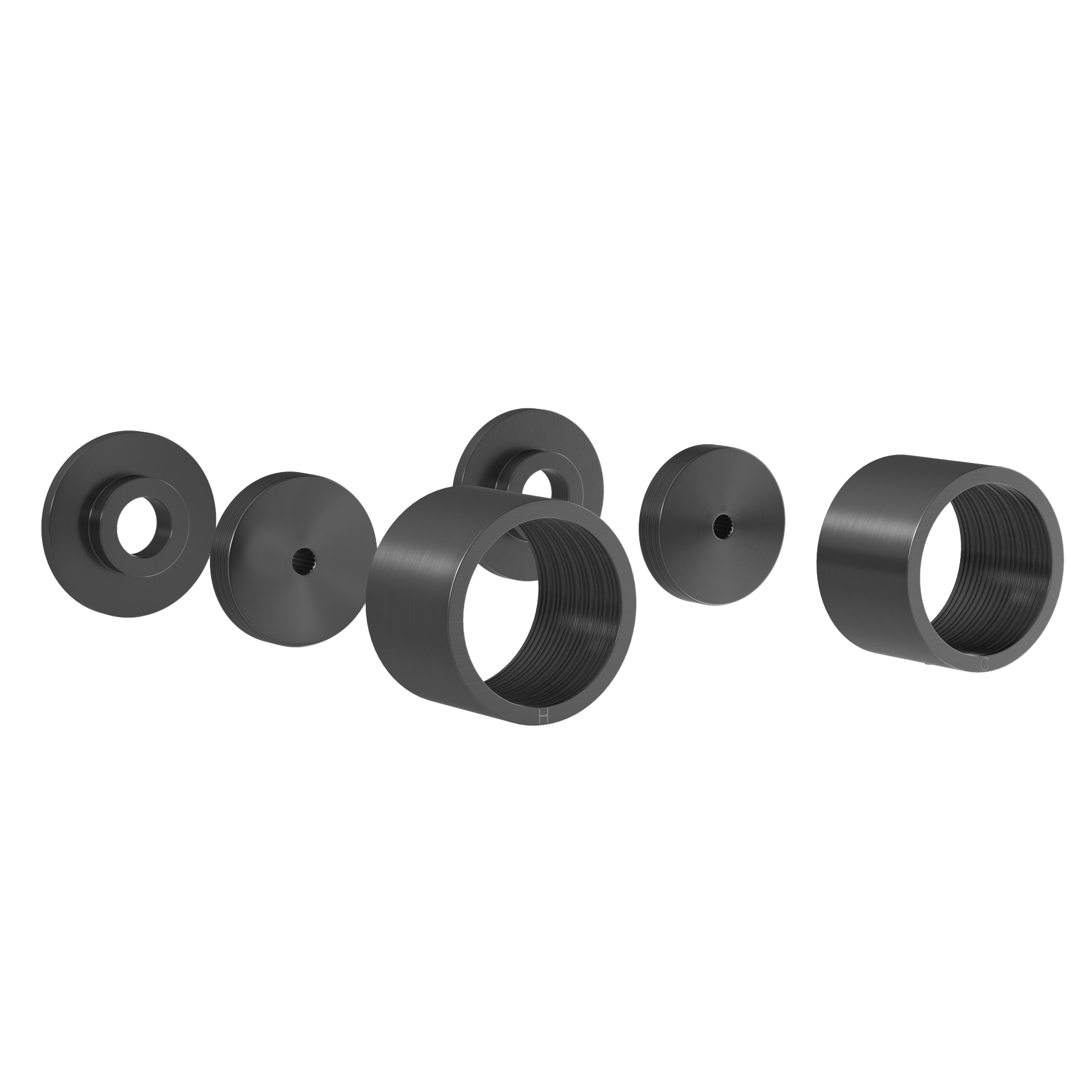 Pixi Tile Insert Assembly Handle Kit - Brushed Gunmetal