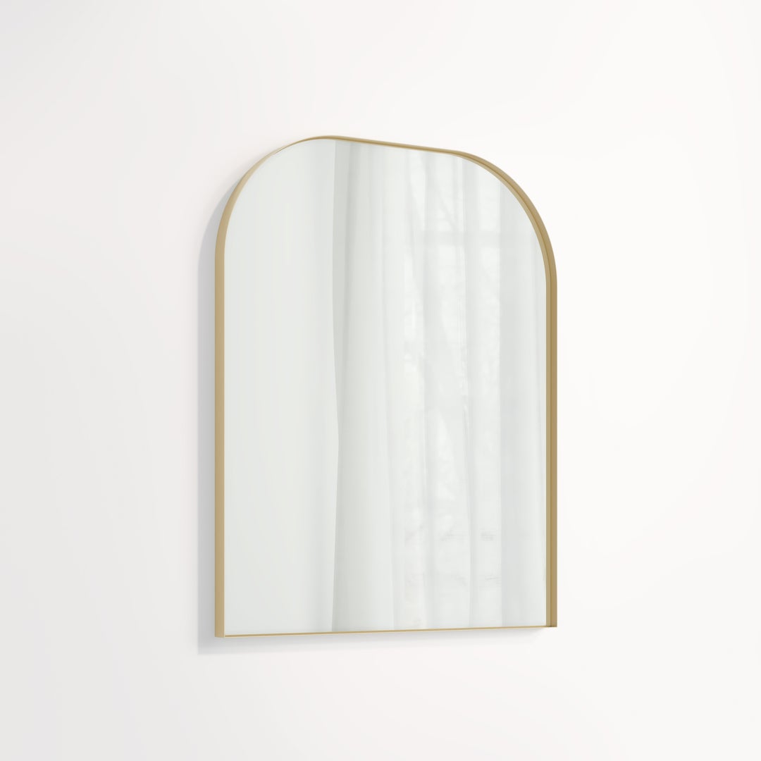 Arch Wall Mirror 600 x 750mm - Brushed Brass