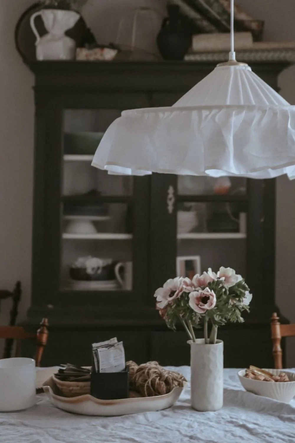 Trend Lighting Cloth Material Hanging Pendant White Cottage