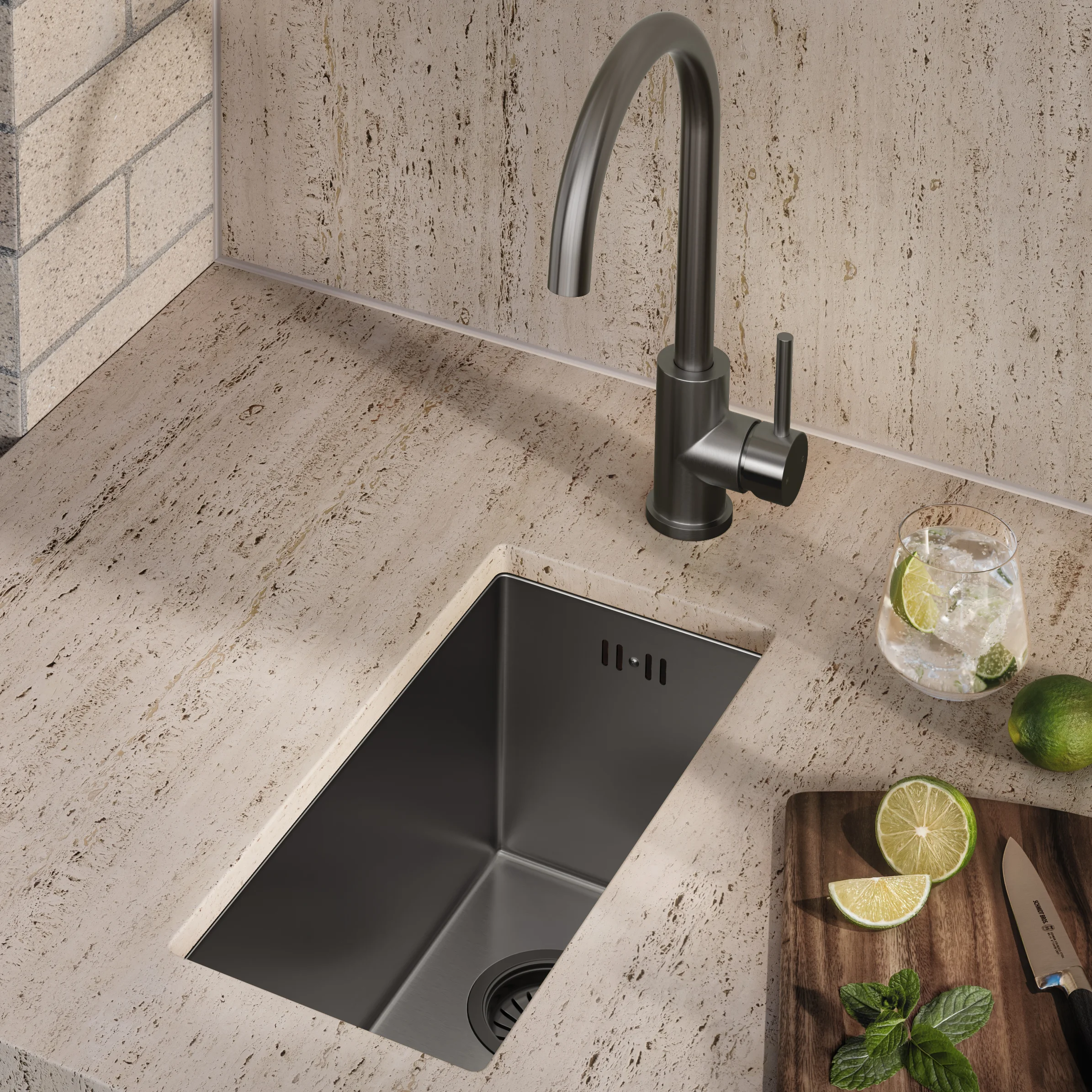Sola Small Outdoor Sink Overflow V2 BG