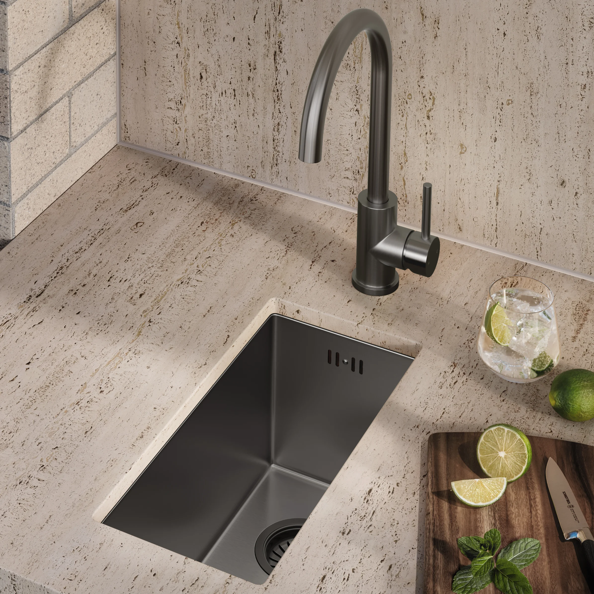 Sola Small Outdoor Sink Overflow V2 BG