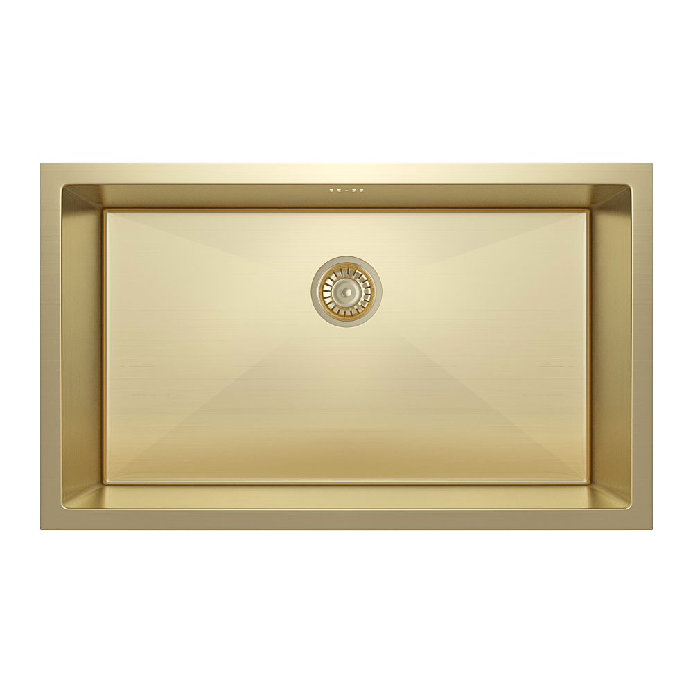 Vari - Single Sink 750mm - Brushed Brass (Rack/Overflow)
