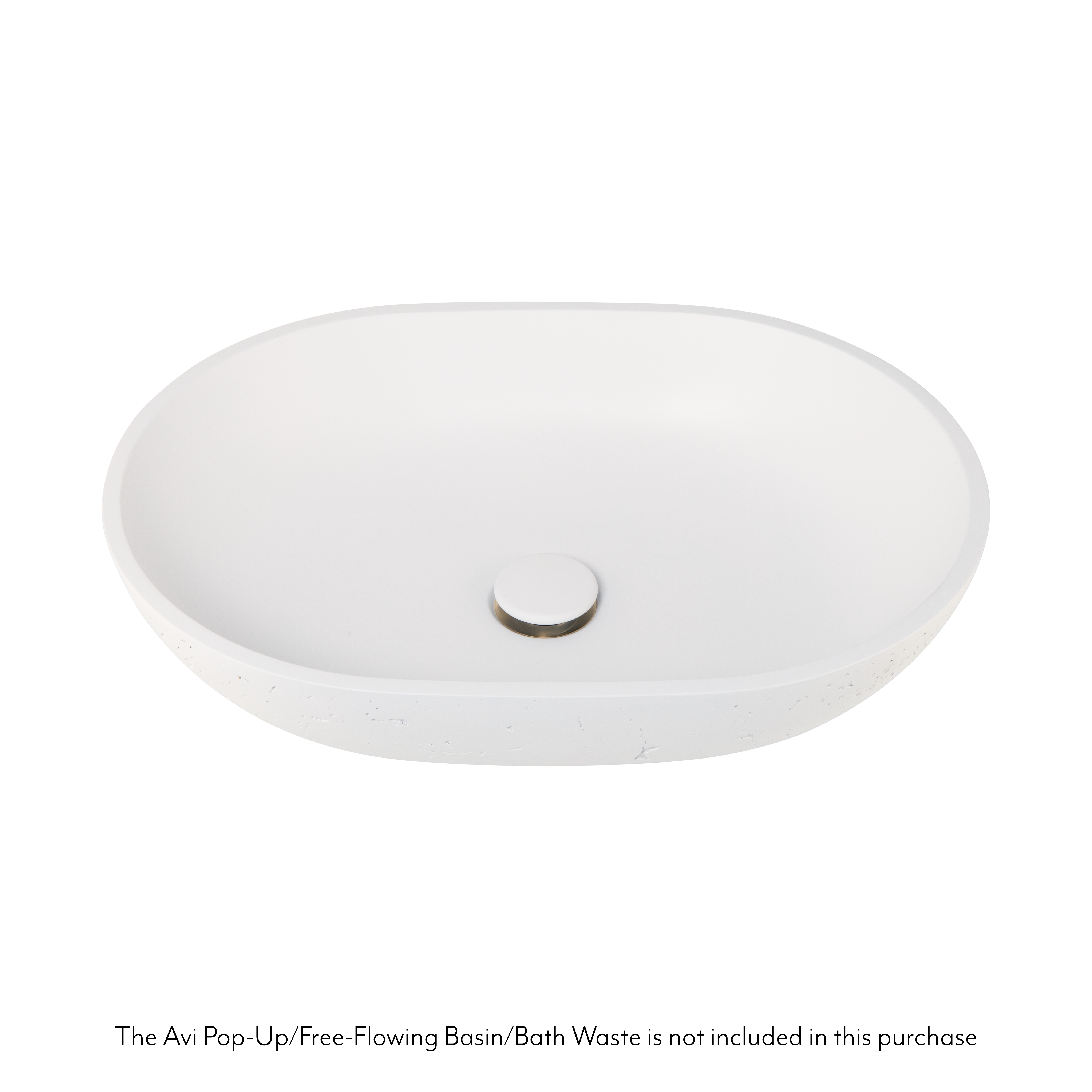 Atelis Oval Concrete Basin Avi Waste White