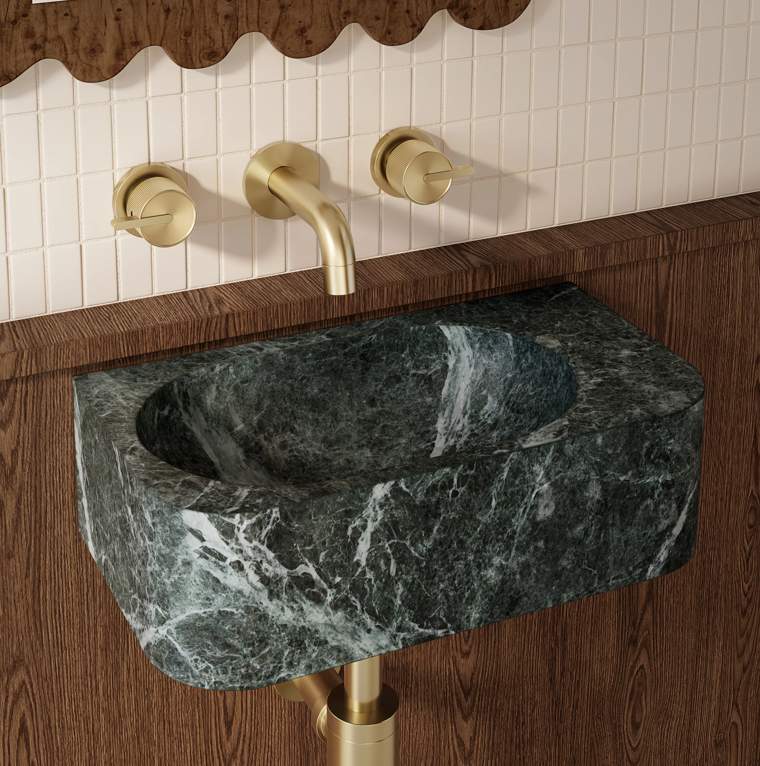 Pedra%20Wall%20Mounted%20Basin%20400mm Verde%20Alpi%20Marble V2