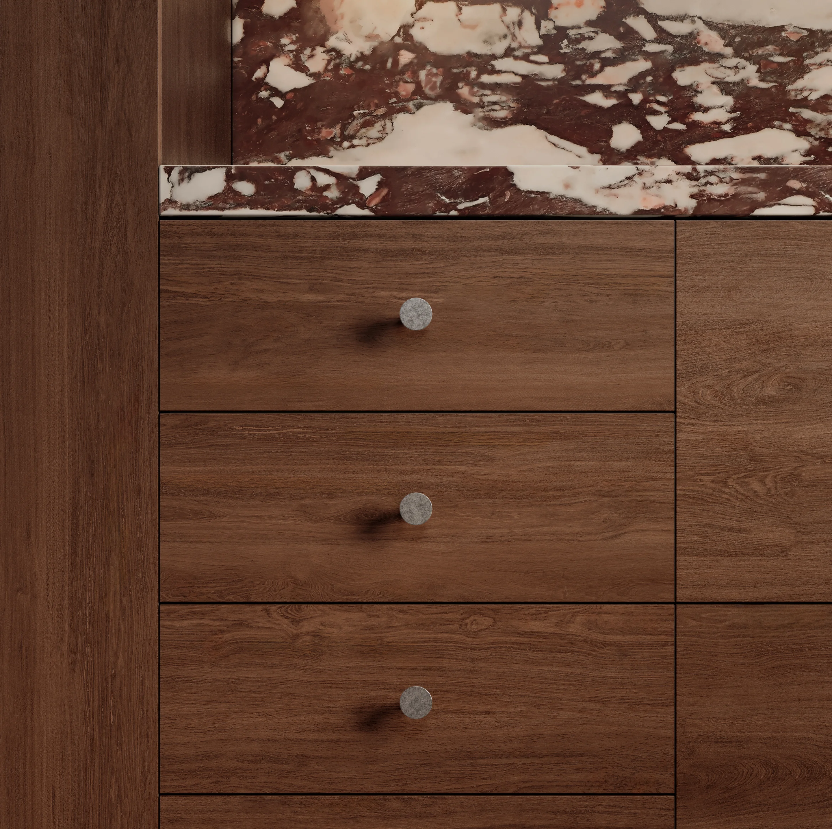 Close%20Up-View%20D Elsa%20Cabinet%20Knob Steel