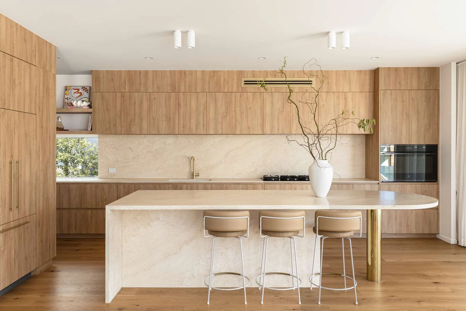 Property-Styling-Neutral-Warm-Kitchen-Brushed-Brass-Marble-Benchtop-Timber-Cabinetry