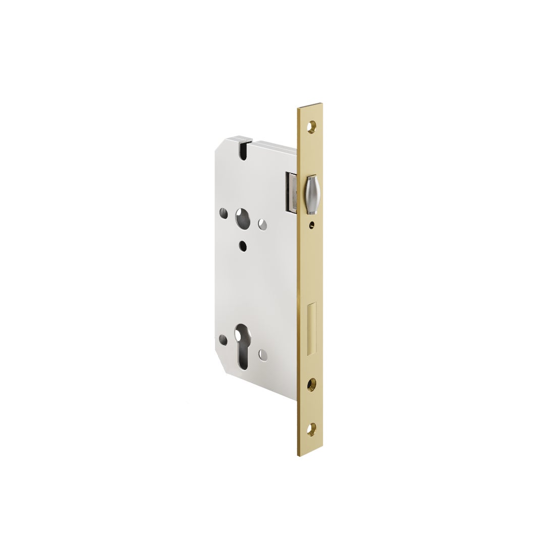 Roller Mortice Lock - 60mm Backset - Brushed Brass
