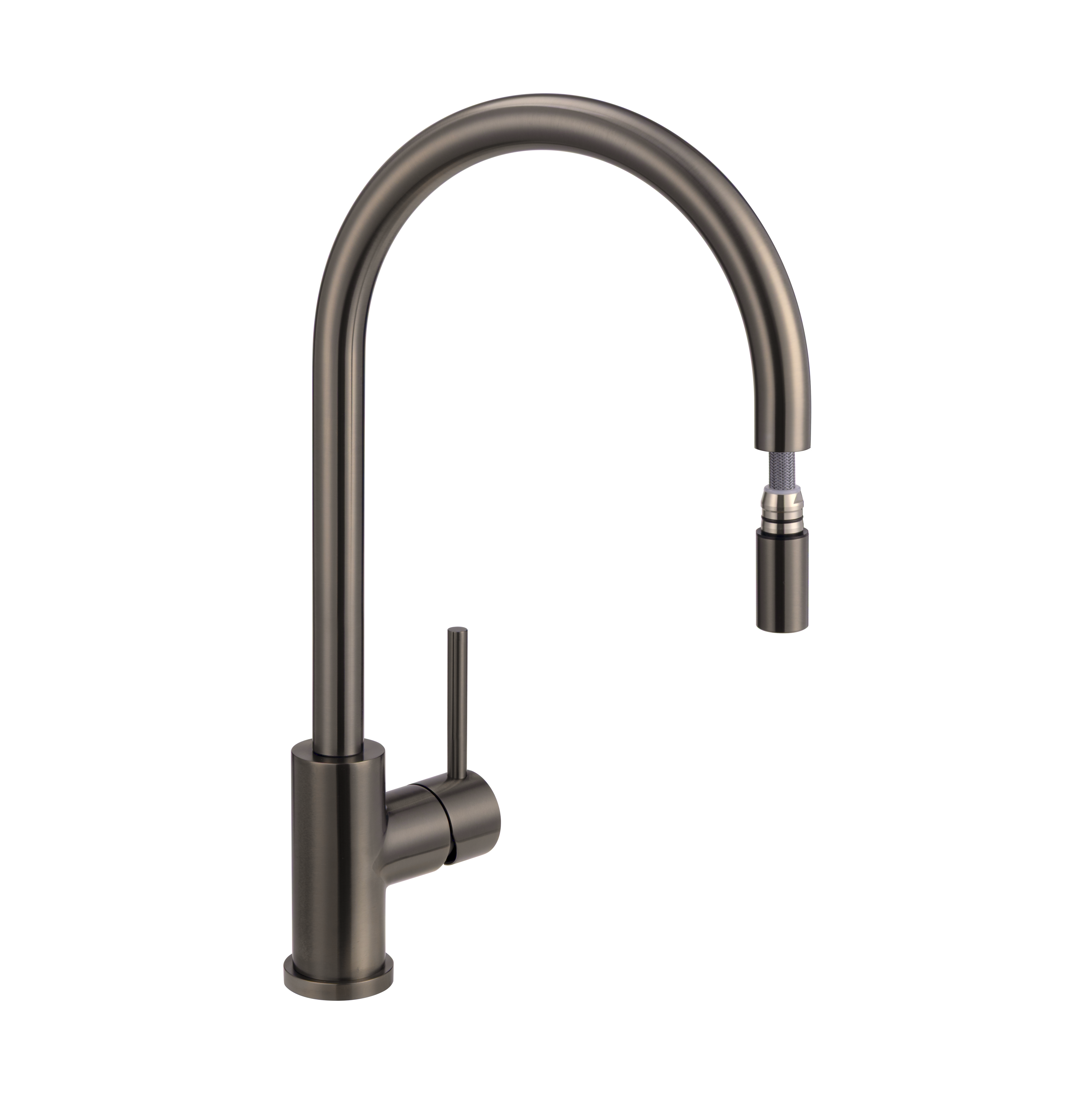 11406-Elysian-Commercial-Pull-Out-Kitchen-Mixer Side Brushed-Gunmetal-1-1