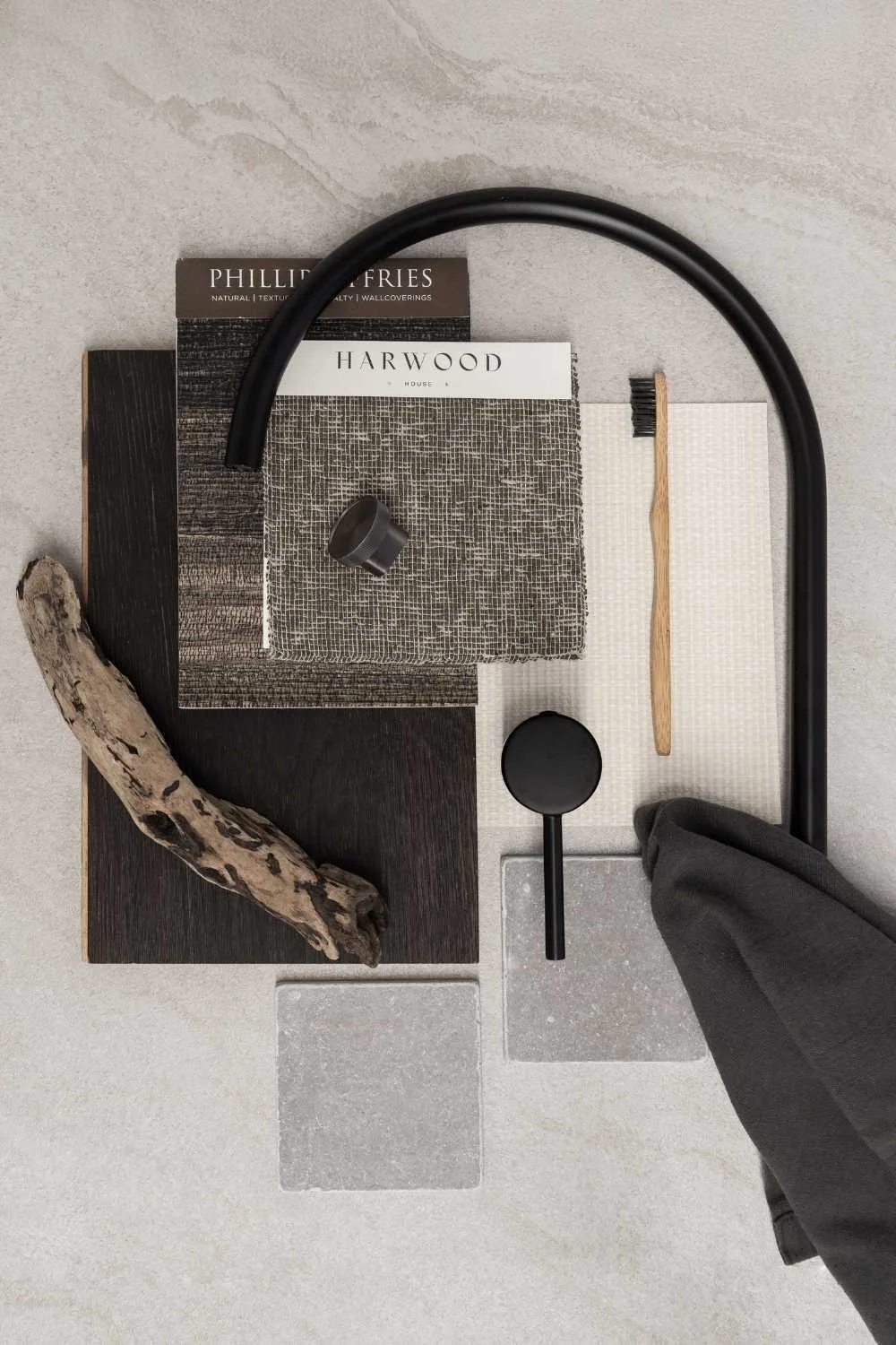 Interior Design Moodboard Dark Palette