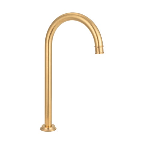 Kingsley Gooseneck Swivel Bench Mounted Spout - Tumbled Aged Brass