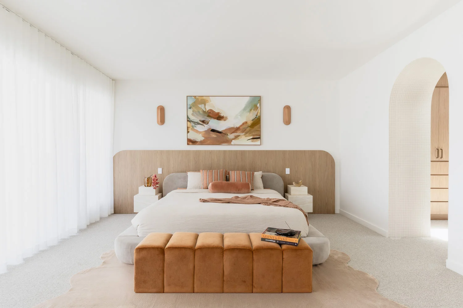 mid century modern vibrant bedroom