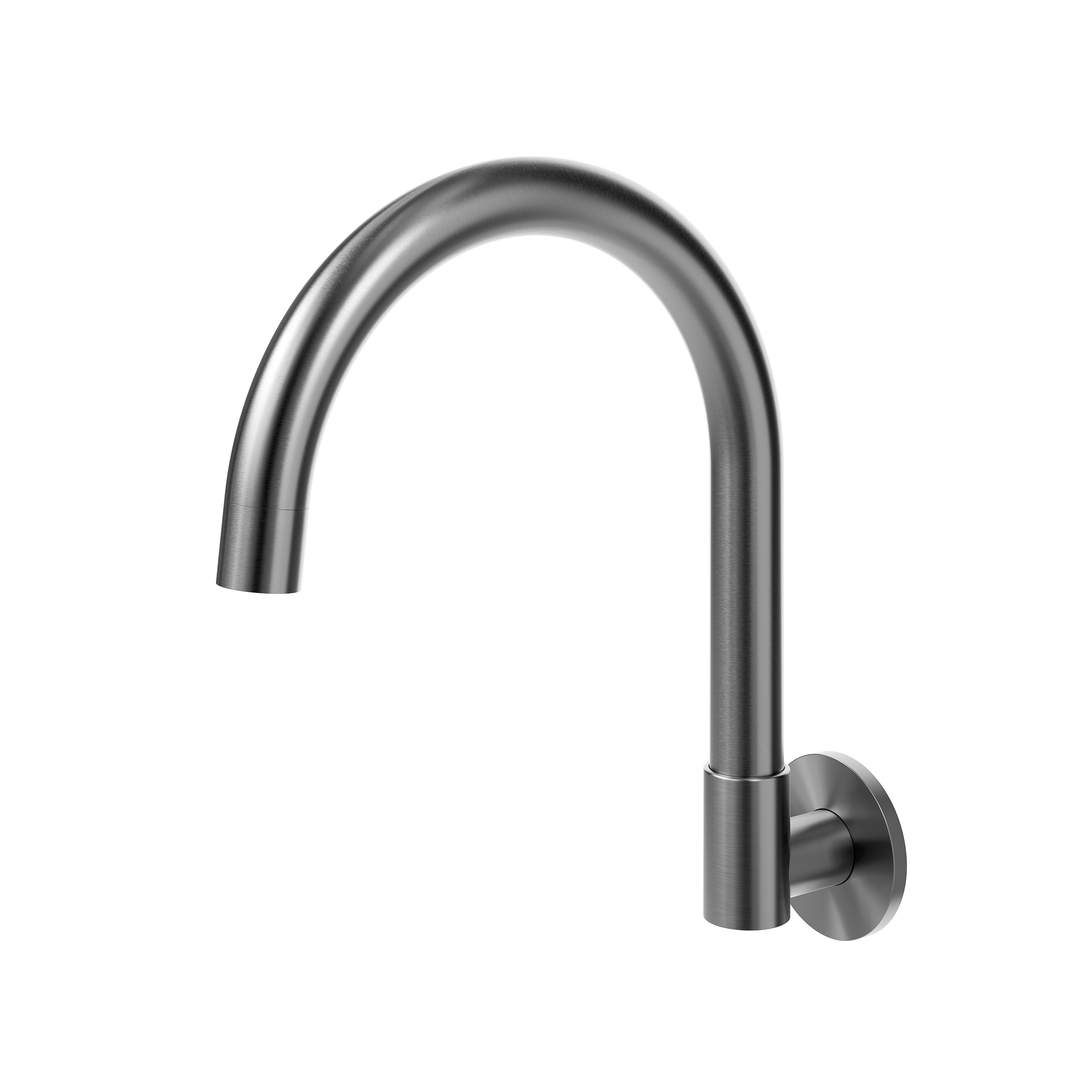 Gooseneck Swivel Wall Mounted Spout - Brushed Gunmetal