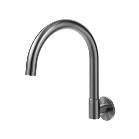 Gooseneck Wall-Mounted Swivel Spout - Brushed Gunmetal