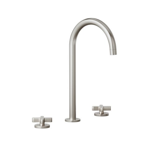 Cross Assembly Bench-Mounted Set - Brushed Nickel
