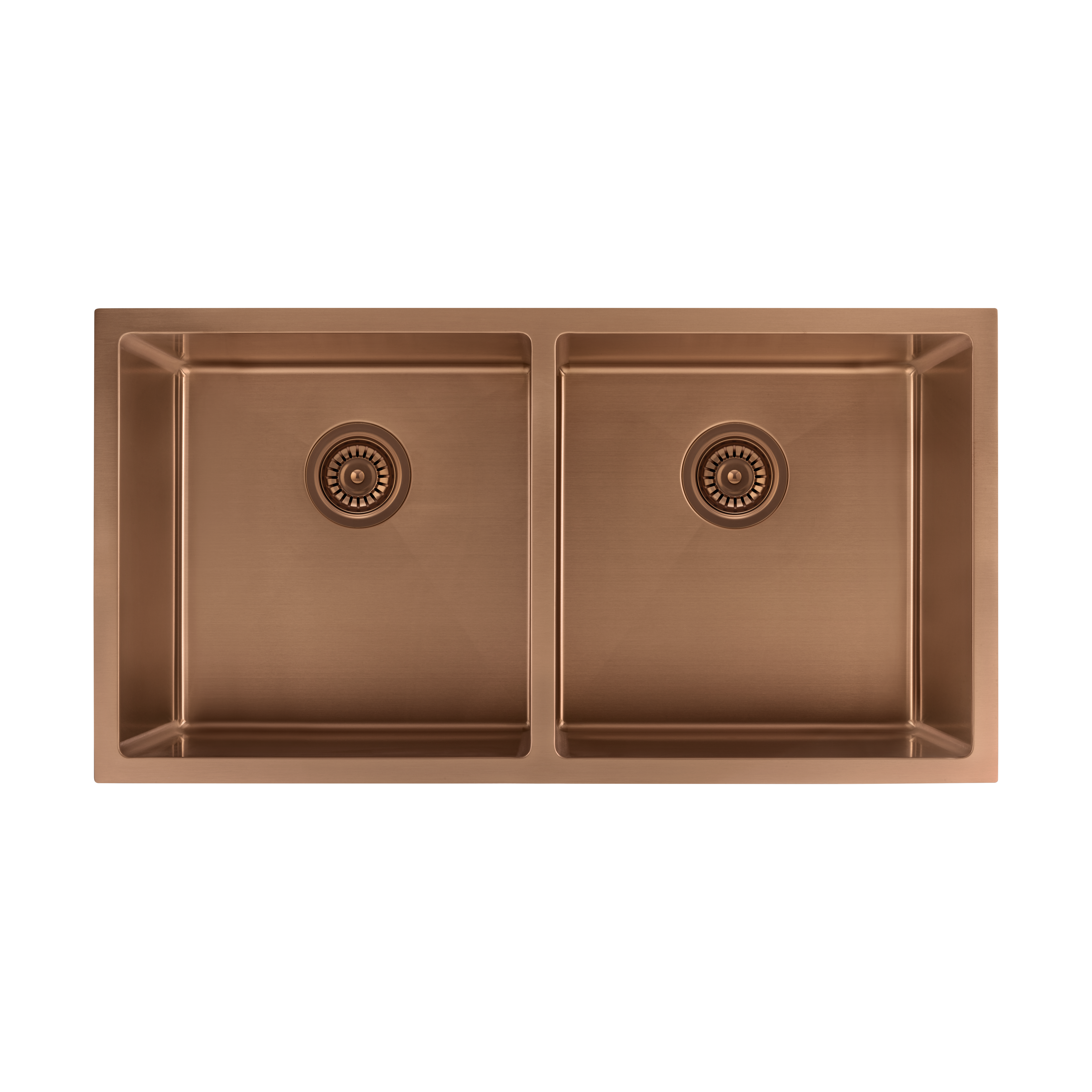 Zalo Double Kitchen Sink 855mm - Brushed Copper