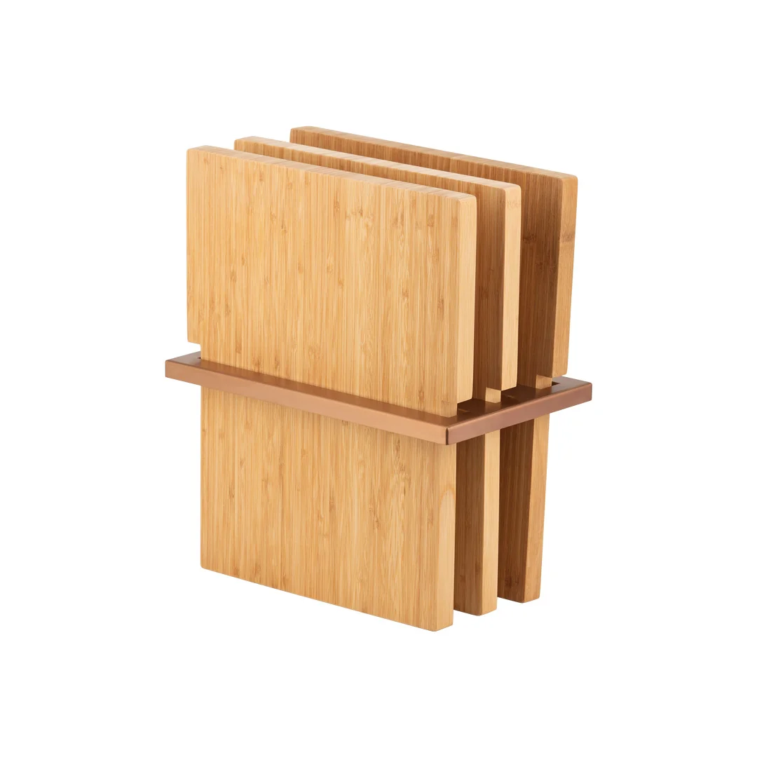 3 Piece Chopping Board Set - Brushed Copper -  Entertainer Series - Feature