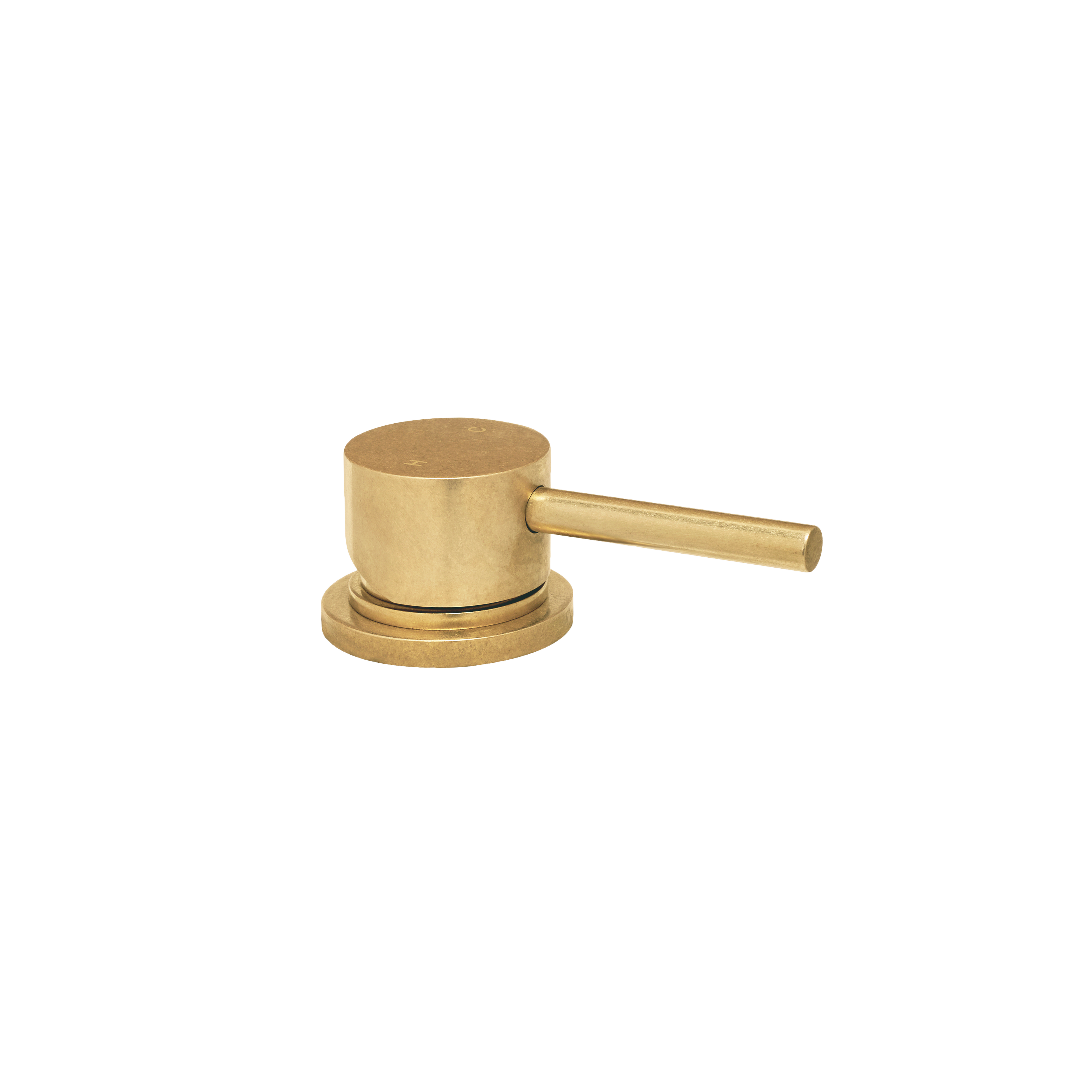 Elysian Bench-Mounted Minimal Mixer - Tumbled Aged Brass