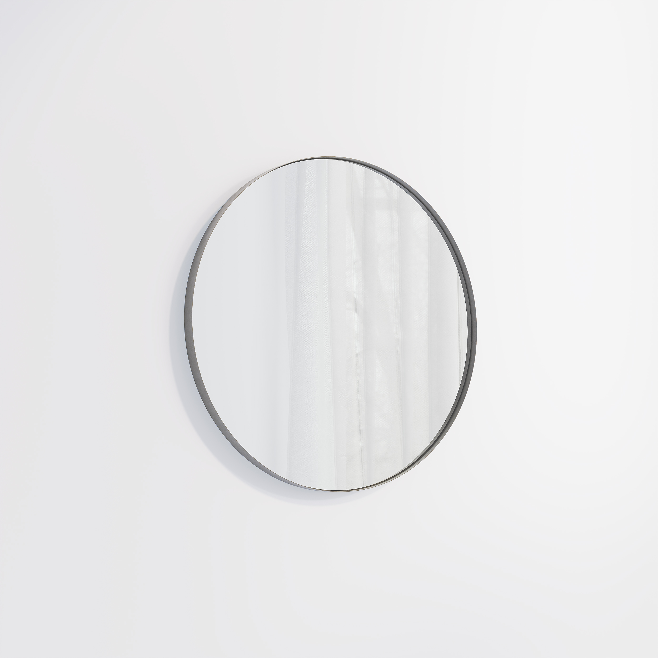 Round Mirror 600mm - Antique Steel