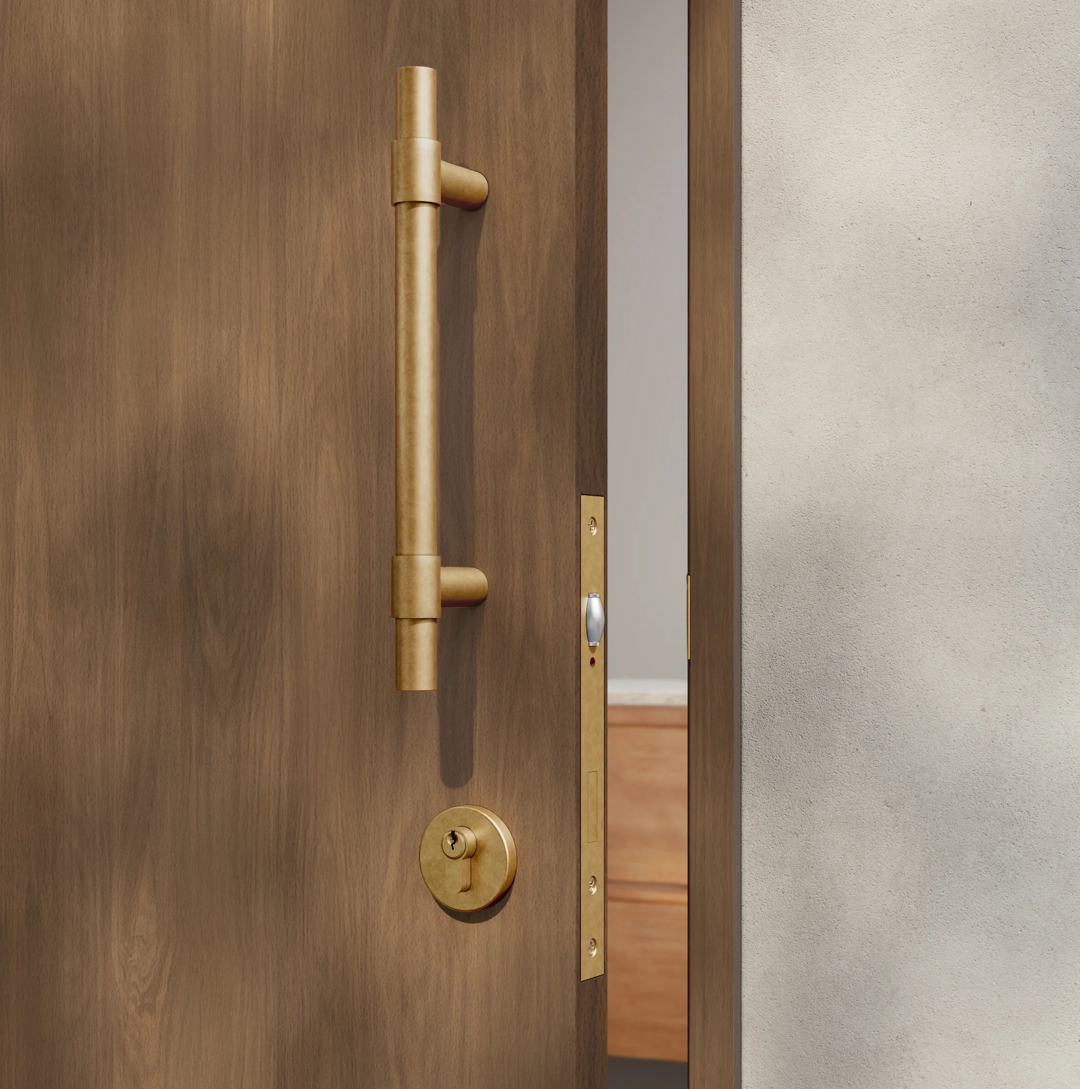 Antique%20Collection Hardware-Insetting EntryDoorPull Key%20Euro%20Cylinder CloseUpView%2001