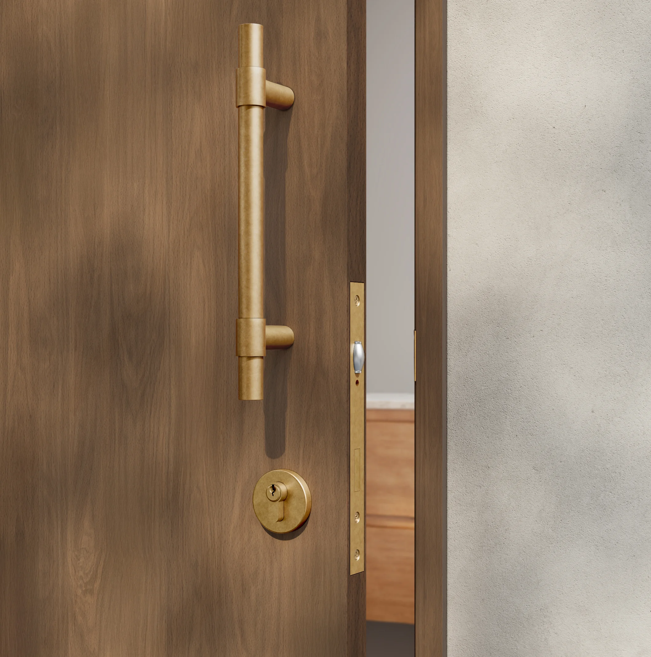 Antique%20Collection Hardware-Insetting EntryDoorPull Key%20Euro%20Cylinder CloseUpView%2001