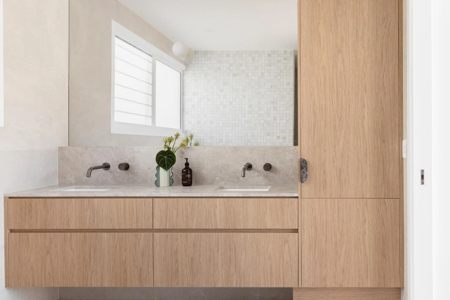 Modern Bathroom Vanities Light Oak Cabinetry Neutral