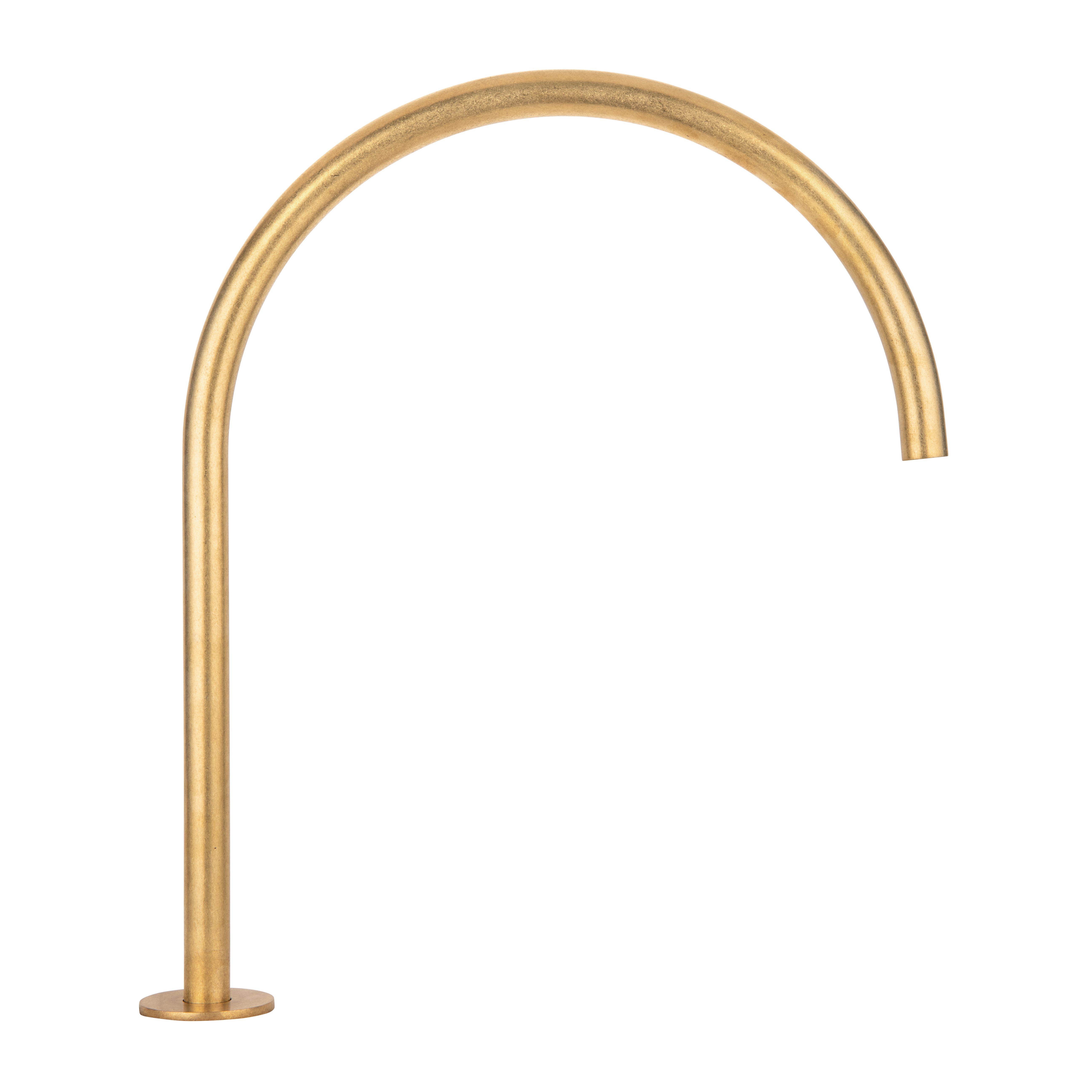 Thin Bench Mounted Spout - Tumbled Aged Brass