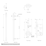 Modi Adjustable Entry Door Pull   Lock Set 600mm Gallery Spec