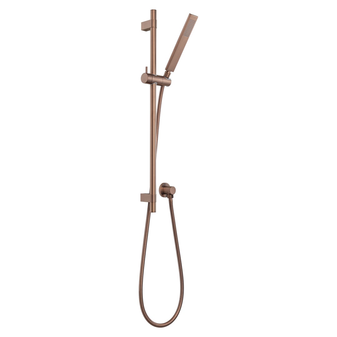 Elysian Adjustable Hand Shower Rail Set - Brushed Copper