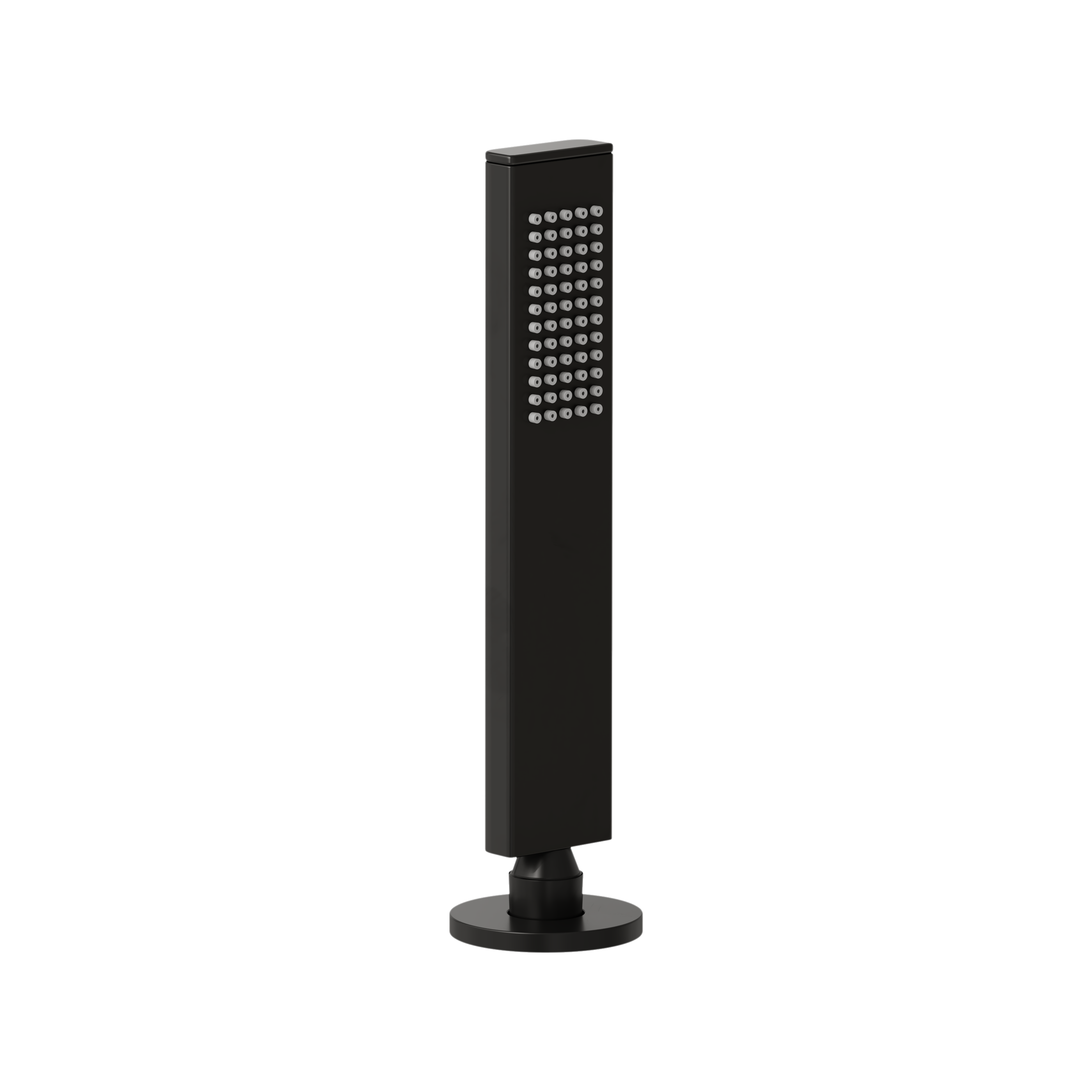 Deck Mounted Retractable Rounded Rectangle Hand Shower - Matte Black