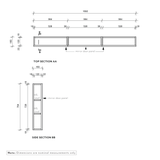 Myra 3-Door Mirror Cabinet Recessed - 1692mm - Specifications 1