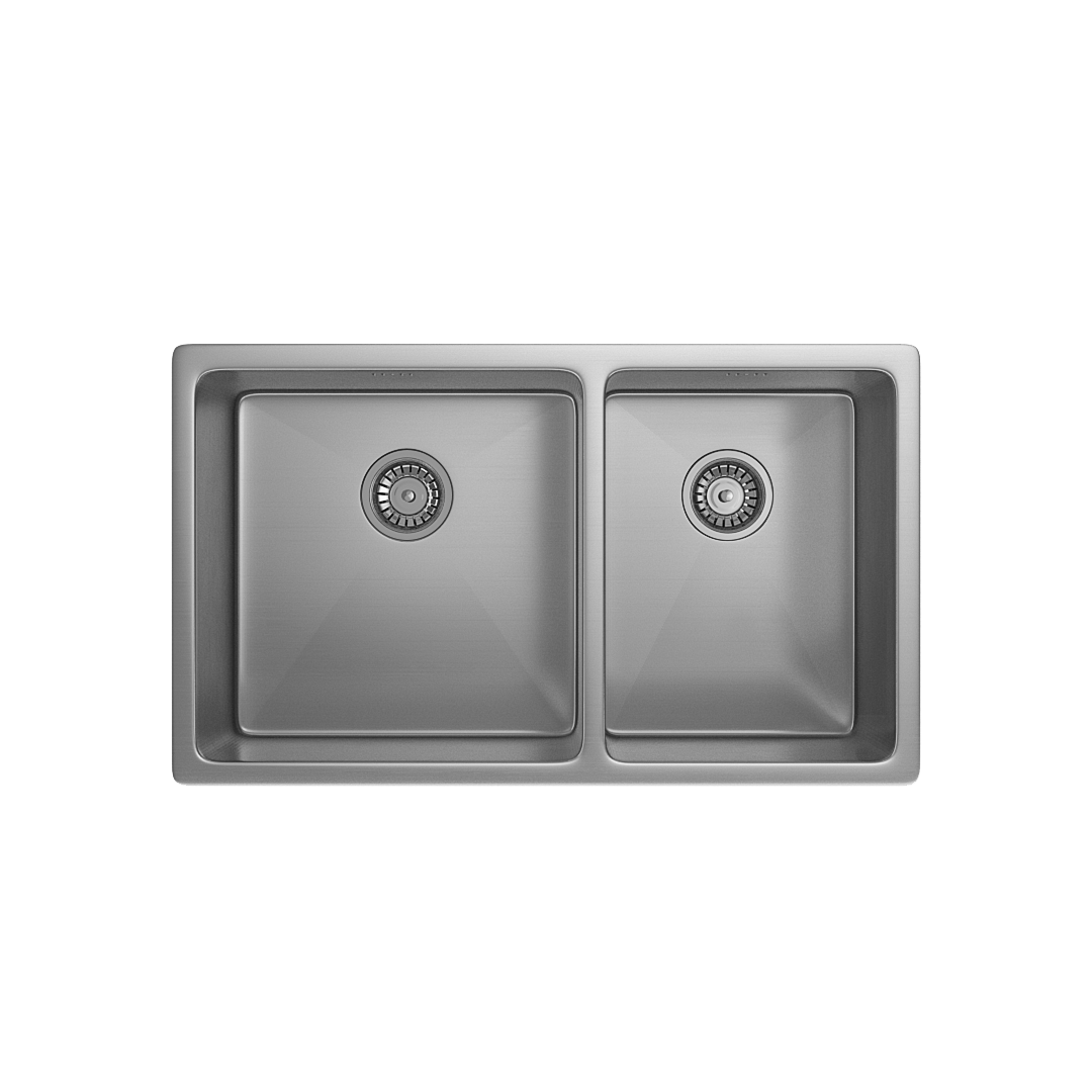 Vita Double Kitchen Sink 760mm - Stainless Steel (Overflow)