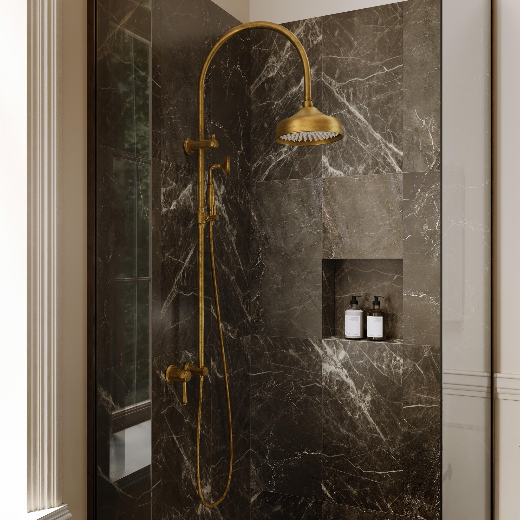 20234 Kingsley Shower Rail Set TAB Side Angle Square
