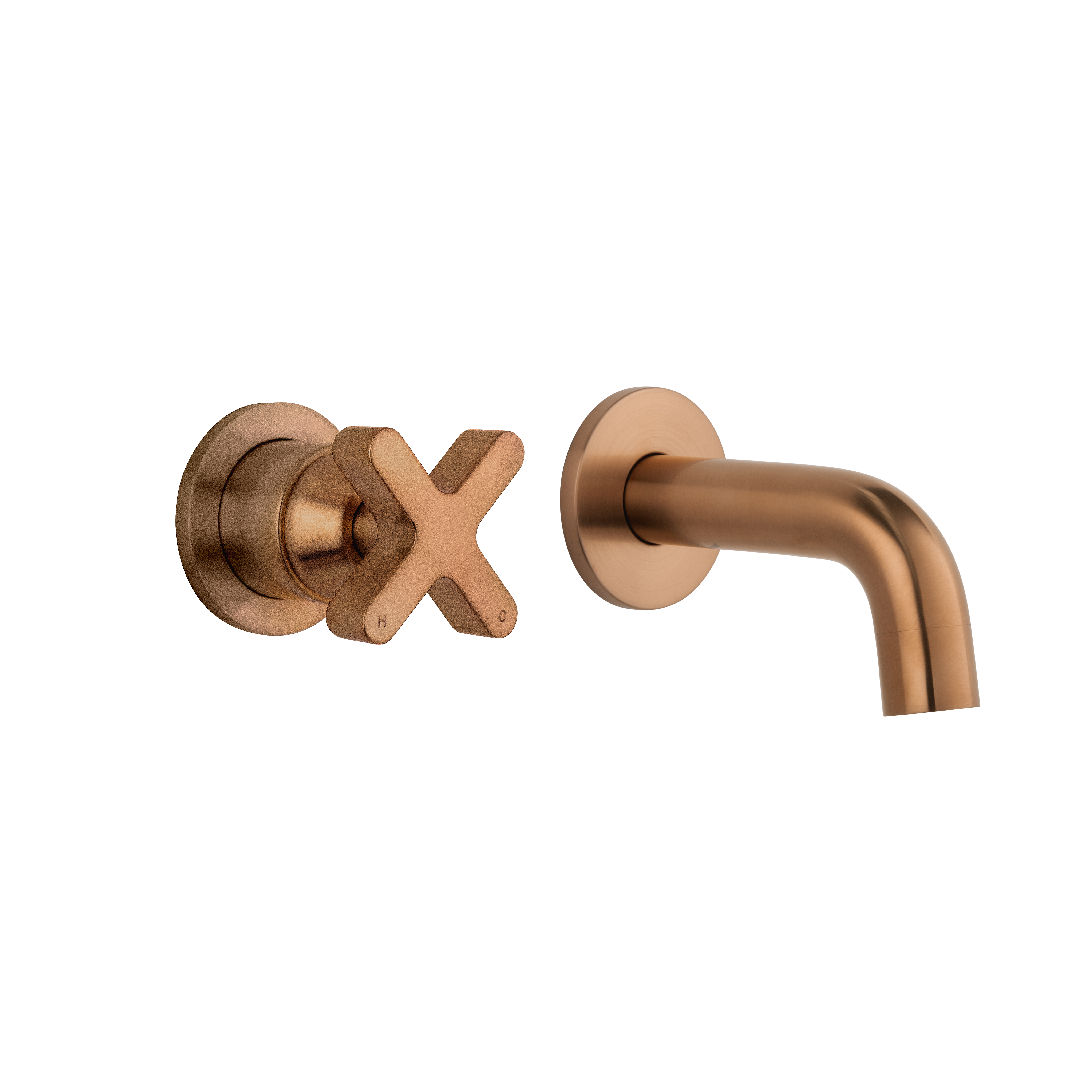 Cross Progressive Mixer & Mini Spout Set - Brushed Copper