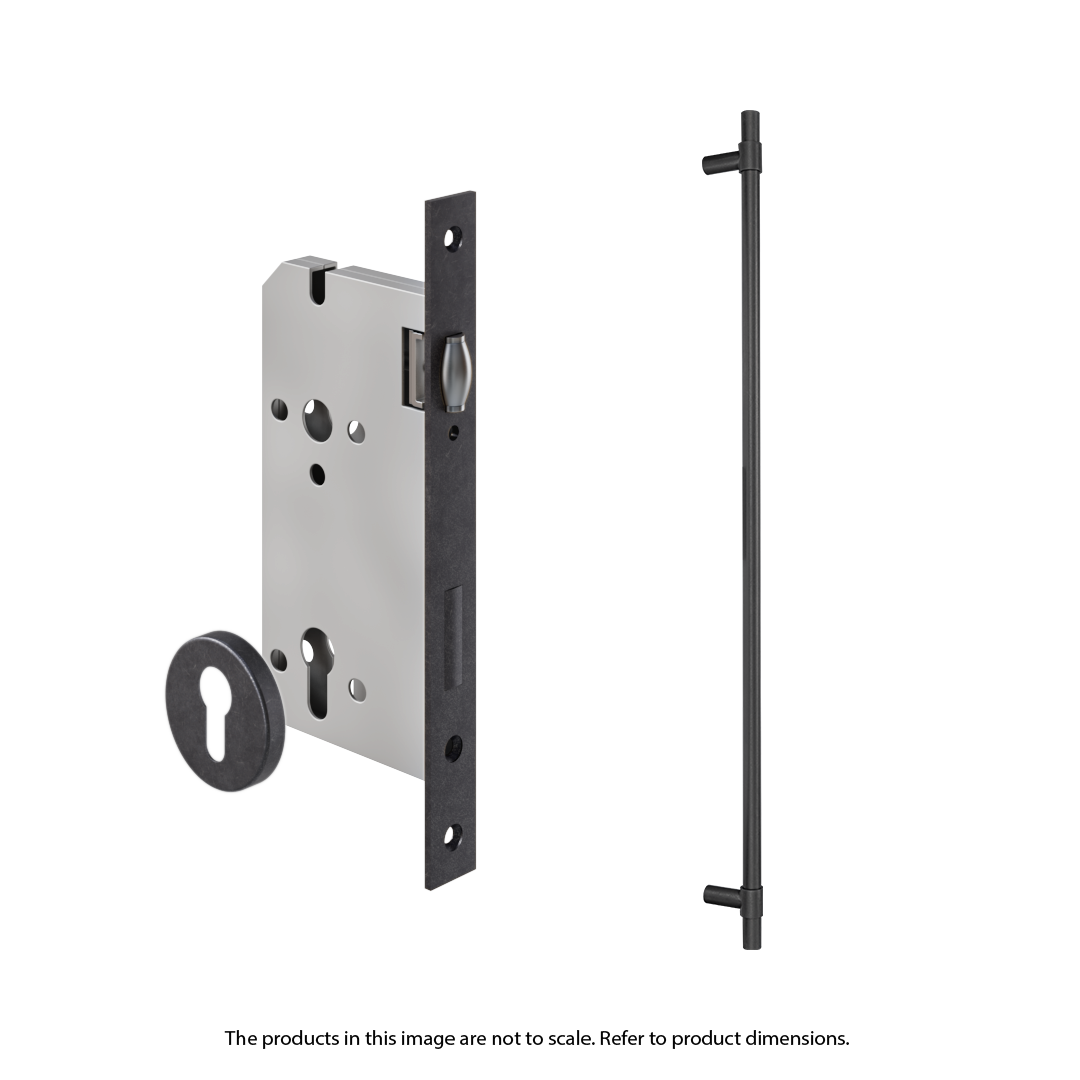 Modi Adjustable Entry Door Pull & Lock Set 900mm - Antique Slate