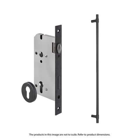 Modi Adjustable Entry Door Pull & Lock Set 900mm - Antique Slate
