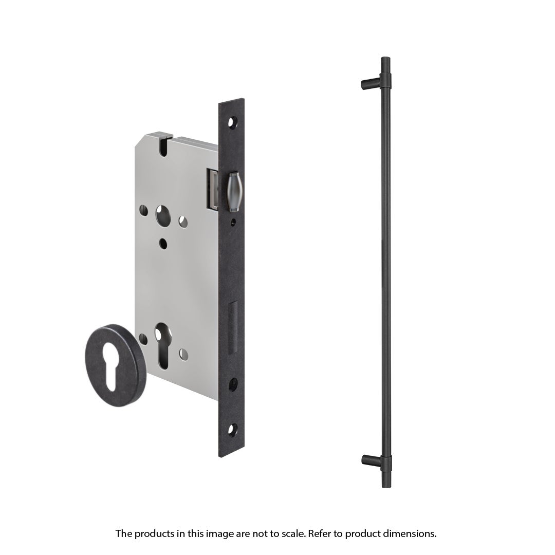 Modi Adjustable Entry Door Pull & Lock Set 900mm - Antique Slate