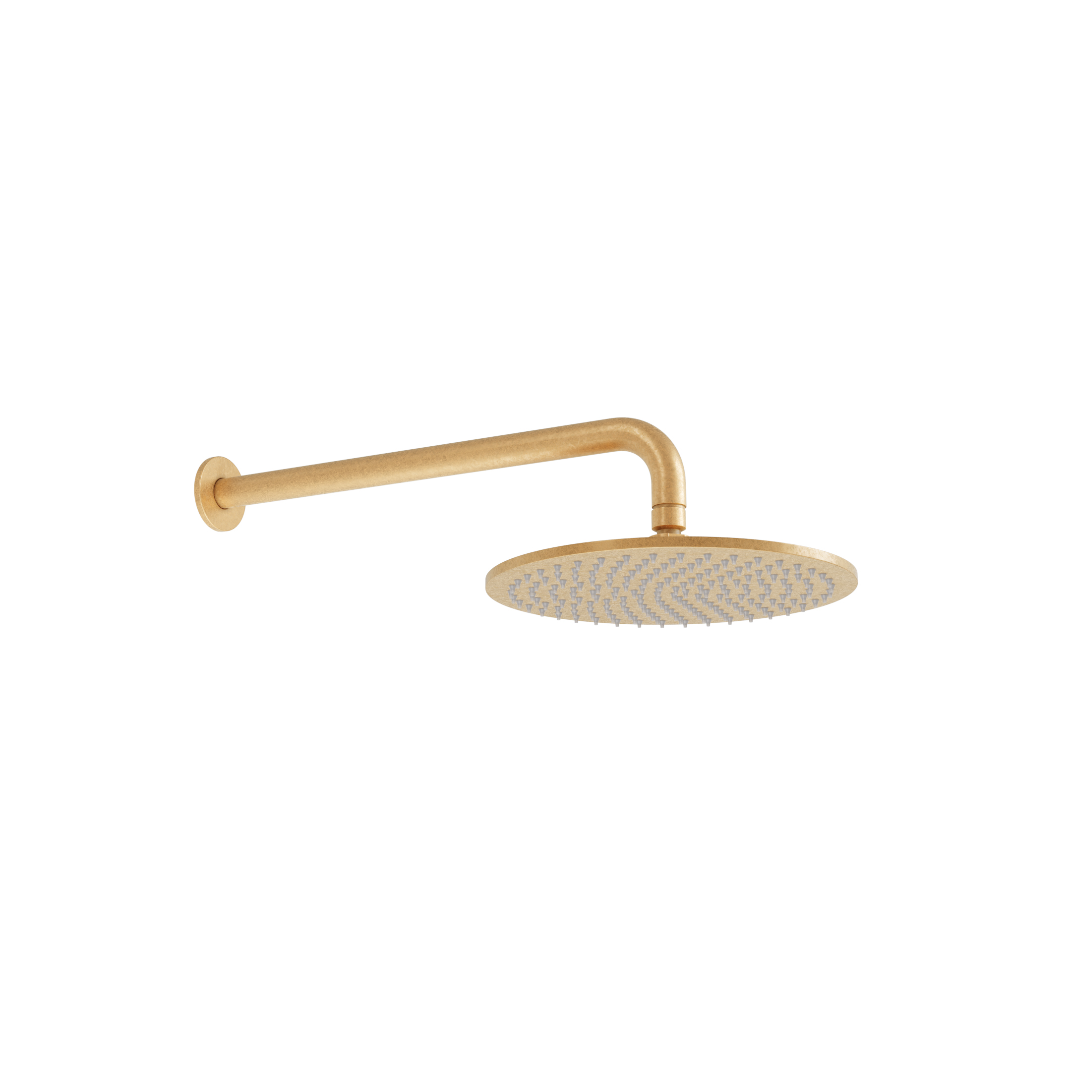 Shower Arm 400mm & Head Set - Tumbled Aged Brass
