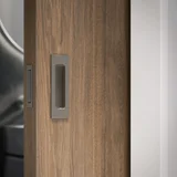 CLOSE UP Nelios Concrete Basin and Pedestal GREY  Atley Pull-Cavity Slidier Edge Pull SS 