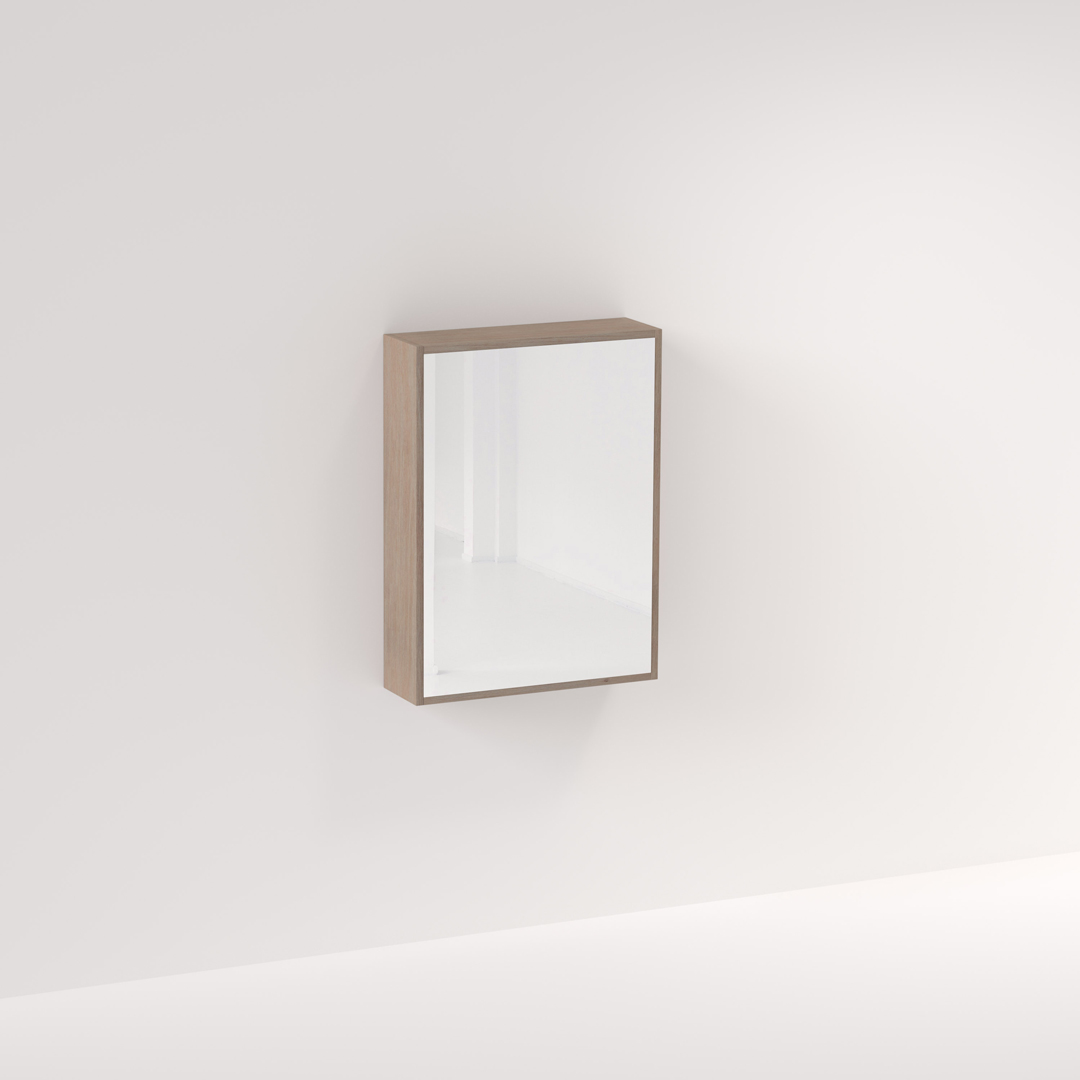 Myra 1-Door Mirror Cabinet 600mm - Pure Oak