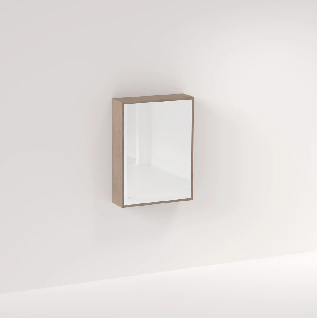 Myra 1 Door Mirror Cabinet 600mm - Pure Oak - Feature