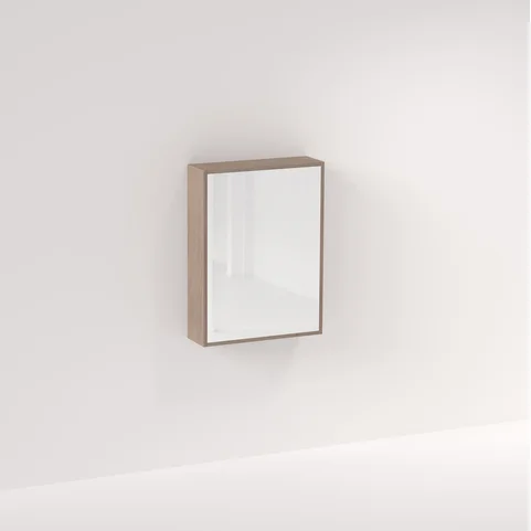 Myra 1-Door Mirror Cabinet 600mm - Pure Oak