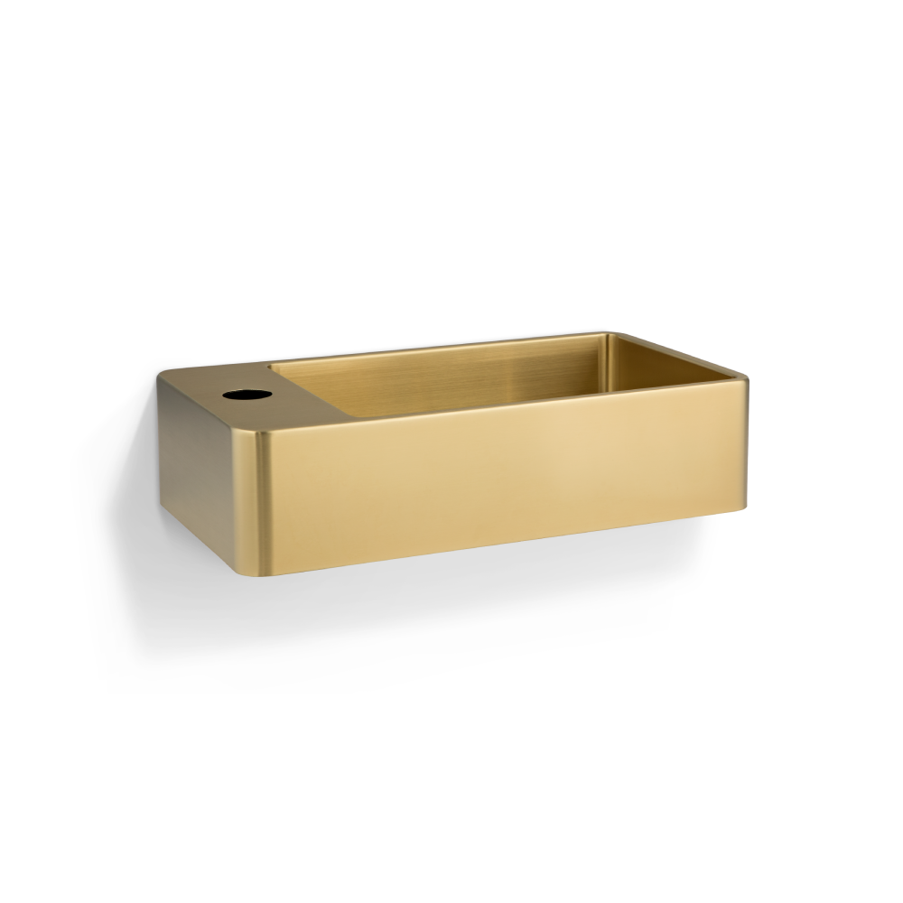 Silo Wall-Hung Basin - Brushed Brass