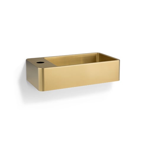Silo Wall-Hung Basin - Brushed Brass